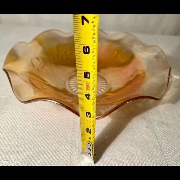 Vintage Jeanette Glass Iris & Herringbone Iridescent Carnival Serving Bowl EVC. - Picture 6 of 7